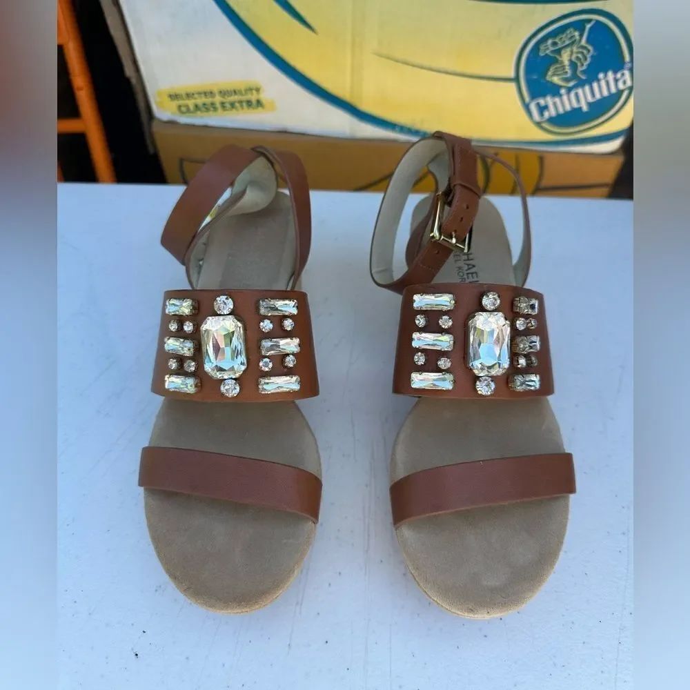 Micheal Kors Brown Embellished Women's Sandals
